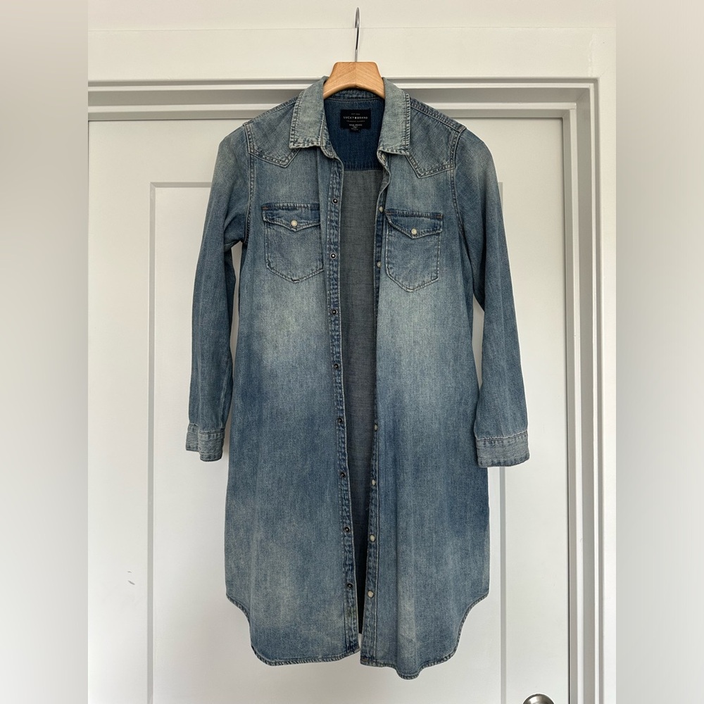 Lucky Brand Women’s Casual Western Denim Shirt Dress